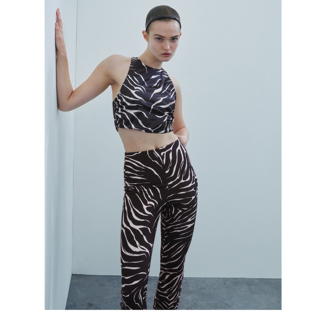Zara ankle zebra print pants